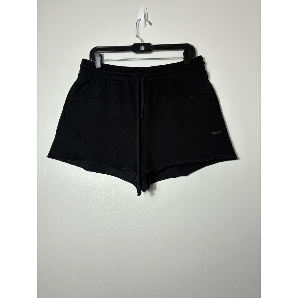 aritzia tna cozy fleece mega sweatpant Shorts Sz Large Black Lounge Comfort